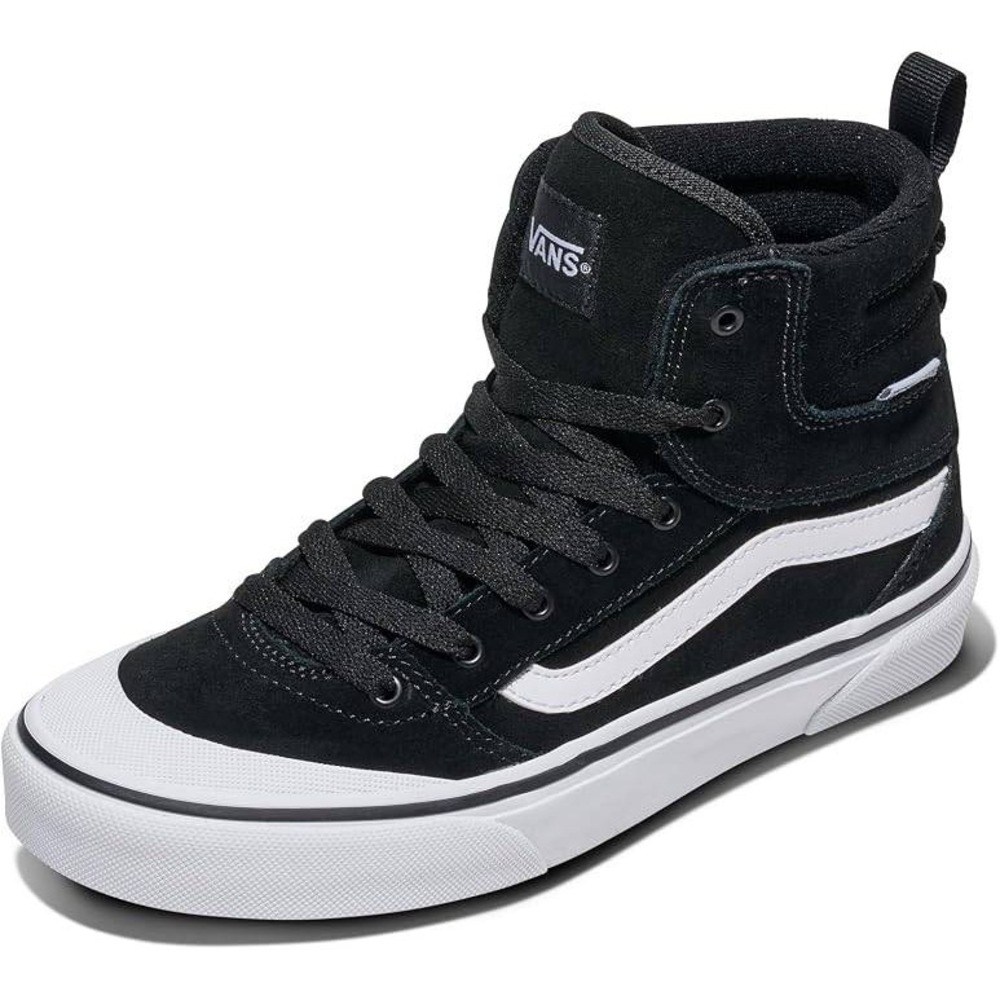 Vans Women's Ashwood Hi Decon Black White Suede Canvas High Top Sneakers